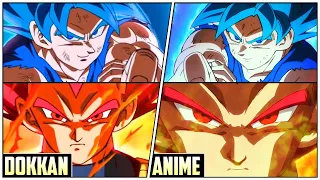 LR TEQ Transforming SSG Goku & Vegeta DOKKAN VS ANIME COMPARISON