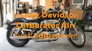 How To Adjust Harley Davidson Carburator Air Gas Screw.