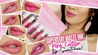 MAYBELLINE Superstay Matte Ink The PINK Edition Lip Swatches | LUNA