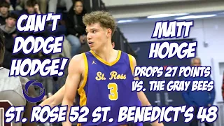 St. Rose 52 St.  Benedict's 48 | Villanova commit Matt Hodge 27 points | Boys Basketball highlights