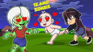 BEBE NOOB SE ENAMORO DE UNA CHICA ZOMBIE ❤️👶  MINECRAFT TROLL + ROLEPLAY