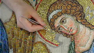 Making mosaic of the Holy Trinity Part12 - Nimbus