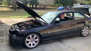 First start on the supercharged m62tu44. Running a tuned stock ecu, m112 supercharger