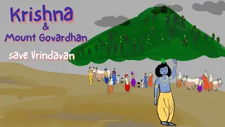 Krishna and Mount Govardhan save Vrindavan | Little Krishna's story in English for kids