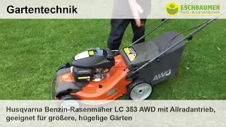 Husqvarna Benzin-Rasenmäher LC 353 AWD mit Allradantrieb, geeignet für größere, hügelige Gärten