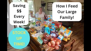 I SAVED A BUNCH!! Once a Month Grocery Haul for Our LARGE FAMILY!