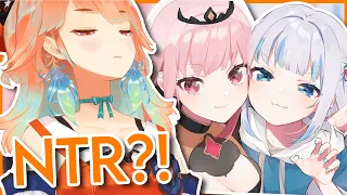 Kiara GOT NTR'ED by... CALLI?!【Takanashi Kiara / Mori Calliope / Gawr Gura /  HololiveEN】