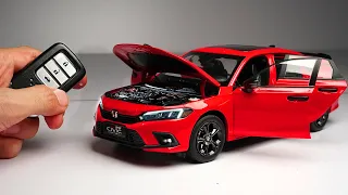 Unboxing of Honda Civic 2023 1:18 Scale (💖 Super Realistic Honda Car Diecast Model)