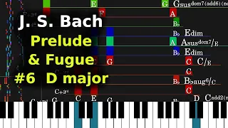 Prelude and Fugue #6 in D minor BWV 851 | J. S. Bach | Chord analysis & visualization