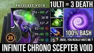 How to 100% Deleted Slark with Cancer Bash & Scepter Void - Infinite Chronosphere 22Kills DotA 2