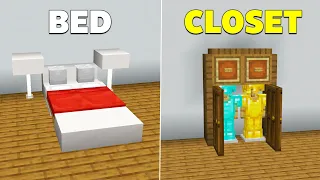 5 Working Bedroom Build Hacks in Minecraft Bedrock!