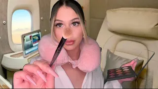 ASMR Toxic Friend does your Makeup fast & aggressive on the Plane ✈️ (otw to Vegas!🎉)