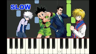 SLOW piano tutorial "DEPARTURE !" Opening from Hunter X Hunter anime, 2011, with free sheet music