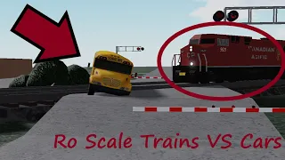 Roblox Ro Scale Trains vs Cars Compilation Part 1!