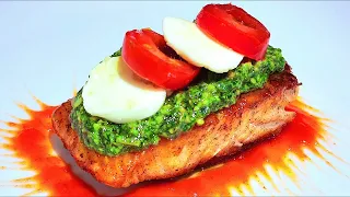 Crispy Pan-seared Salmon With Pesto |  The LAZIEST But BEST Way To Cook SALMON #recipe