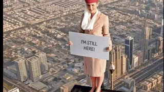 Emirates Flight Attendant On Top Of The World Tallest Building Burj Khalifa