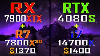 RTX 4080 SUPER + INTEL i7 14700K vs RX 7900XTX + RYZEN 7 7800X3D || PC GAMES TEST ||