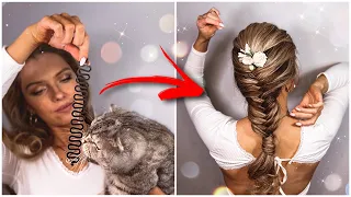 ВОТ ДЛЯ ЧЕГО НУЖНА ЭТА ШТУЧКА-ЗМЕЙКА! ЛАЙФХАК ПО ПОЕТЕНИЮ КОСЫ!👍🏻 Hair hack: amazing easy braid