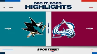 NHL Highlights | Sharks vs. Avalanche - December 17, 2023