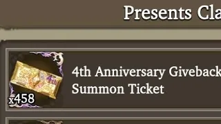 WOTV FFBE Pulling my 458 4th Anniversary Giveback Summon Tickets 🎫!