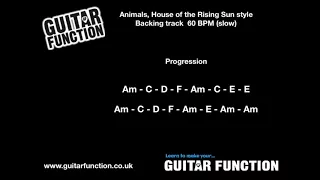 Backing track in Am, House of the rising sun by The Animals style bpm60 (slow)