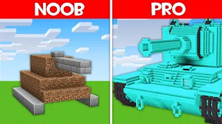 Minecraft Battle: TANK HOUSE BUILD CHALLENGE - NOOB vs PRO vs HACKER vs GOD in Minecraft!