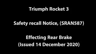Triumph Rocket 3 Recall Notice