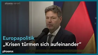 Robert Habeck nach seinem Besuch in Polen zur Klima- und Energiepolitik am 11.02.22