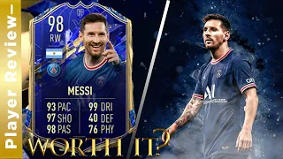 FRAUD LIST?! 98 Rated TOTY MESSI Player Review! FIFA 22