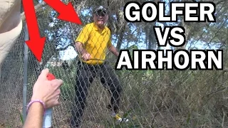 CRAZY GOLFER ATTACKS US! Ghillie Suit Golf Course Air Horn | JOOGSQUAD PPJT