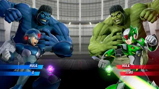 Hulk & X V's Hulk & Zero [Very Hard] AI Marvel Avengers game Play