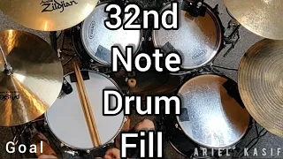 Drum lesson 32nd drum fill#2 - Ariel Kasif