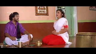 Ravichandran Eating Ragi Balls At Soundarya's House | Sipayi Kannada Movie Part-2