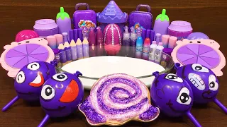 PURPLE Slime ! Mixing Random into GLOSSY Slime ! Satisfying Slime Video #274