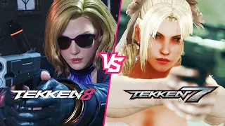 NINA WILLIAMS Gameplay Comparison | TEKKEN 8 VS Tekken 7