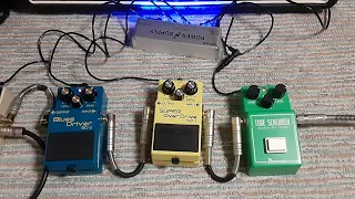 ①BOSS BD-2 Blues Driver＆IBANEZ TS-808 Tube Screamer or BOSS SD-1／VOX AC-10 🎸