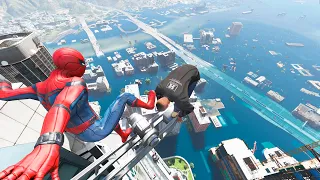 GTA 5 Water Ragdolls | SPIDERMAN Jumps/Fails Ep.19 [Euphoria Physics]