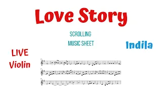💞 🎻 ✨ LOVE STORY 🔥𝑰𝒏𝒅𝒊𝒍𝒂 👸.#Paris2024. Scrolling Music Sheet 🎵. LIVE VIOLIN 🎻 Tutorial