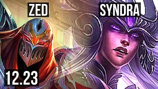 ZED vs SYNDRA (MID) | 7 solo kills, Rank 7 Zed, 8/1/1, 500+ games | EUW Challenger | 12.23