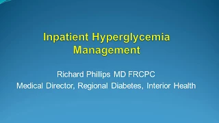 Inpatient Hyperglycemia Management- Physician Education