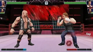 WWE Mayhem Tag Team Match - Steve Austin & AJ Styles vs AJ Styles & Dean Ambrose | WWE Game Video