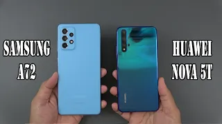 Samsung Galaxy A72 vs Huawei Nova 5T | SpeedTest and Camera comparison