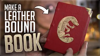 Making a LEATHER BOOK with ETCHED Brass Bookbinding