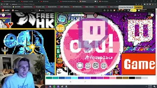 xQc wrongly attacks OSU on r/place reddit for attacking the twitch logo