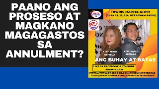 PAANO ANG PROSESO AT MAGKANO MAGAGASTOS SA Annulment?