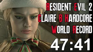 Resident Evil 2 Remake - Claire B Hardcore Speedrun World Record - 47:41