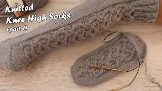 Носки – гольфы вязаные от мыска 🧦 - часть 1 | Knitted Knee High Socks 🐭 - part 1