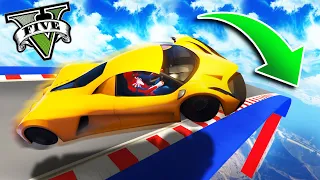 GTA 5 - Team Avengers - spiderman - cars Challenge - Rampa - jumps ( GTA 5 Funny Moments )