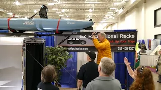 Man loading kayak by himself with EZ REC RACK