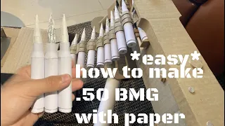 {VERY EASY} How to make .50 BMG BULLETS with PAPER in 10 MINUTES! -no advanced tools needed! +links